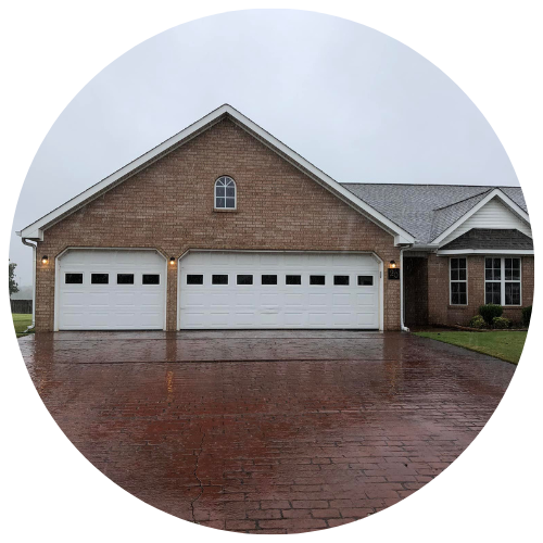 three car garage on rental home